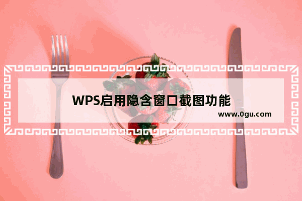 WPS启用隐含窗口截图功能