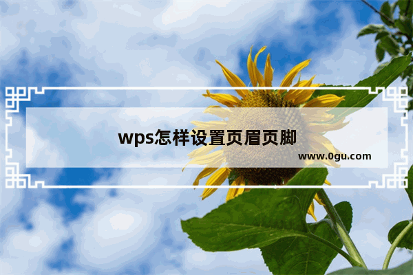 wps怎样设置页眉页脚