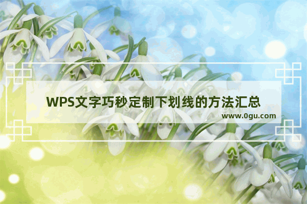 WPS文字巧秒定制下划线的方法汇总