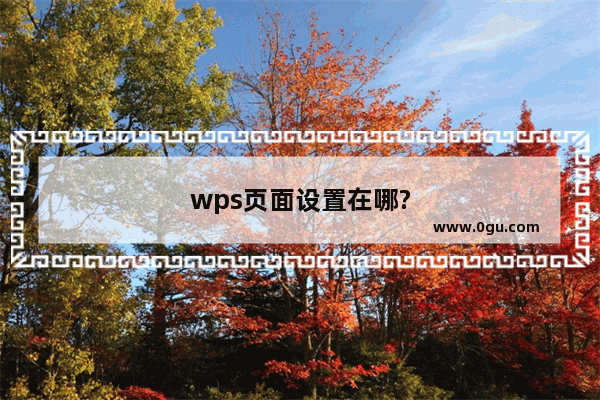 wps页面设置在哪?