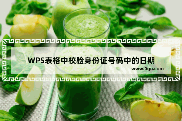 WPS表格中校验身份证号码中的日期