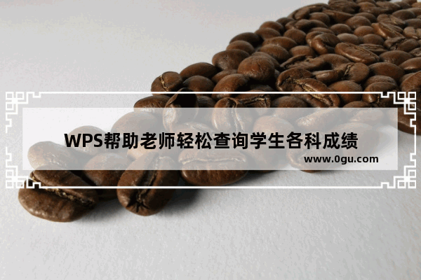 WPS帮助老师轻松查询学生各科成绩