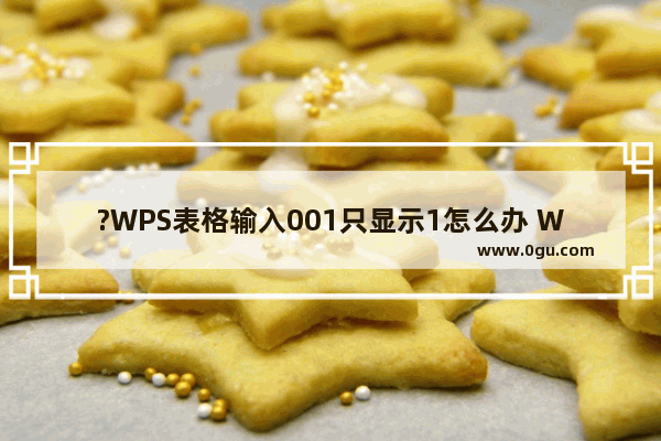 ?WPS表格输入001只显示1怎么办 WPS表格解决输入001变成1的方法教程