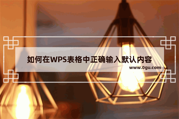 如何在WPS表格中正确输入默认内容