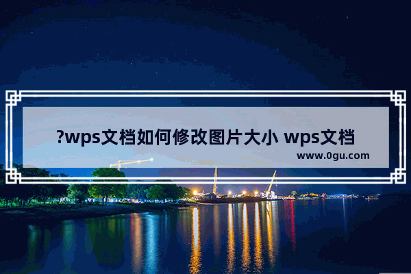 ?wps文档如何修改图片大小 wps文档调整图片大小的方法