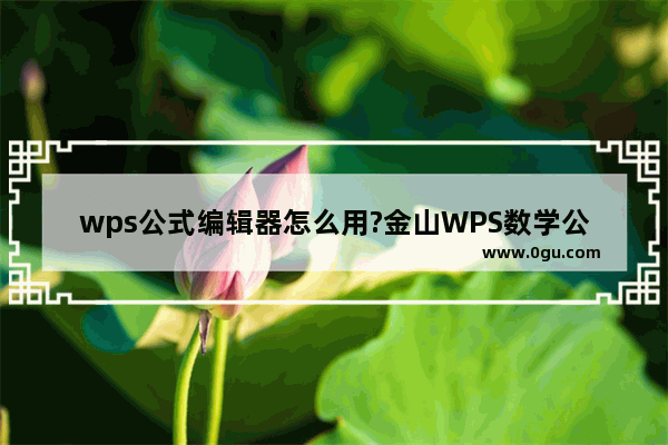 wps公式编辑器怎么用?金山WPS数学公式编辑器使用教程