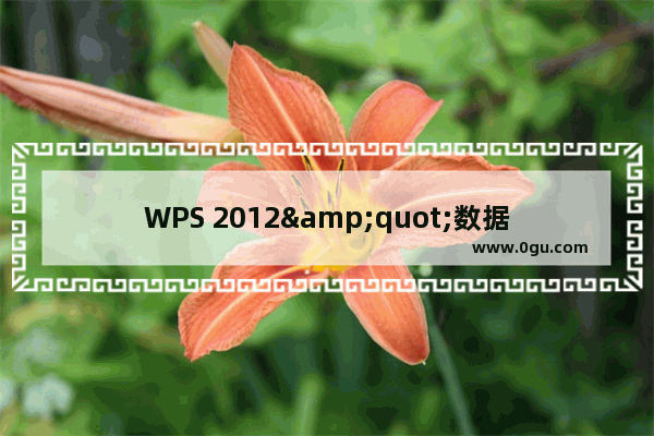 WPS 2012&quot;数据透视表&quot;功能快速统计数据