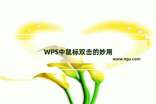 WPS中鼠标双击的妙用