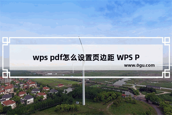 wps pdf怎么设置页边距 WPS PDF中调整页边距的方法