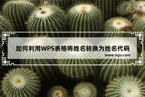 如何利用WPS表格将姓名转换为姓名代码