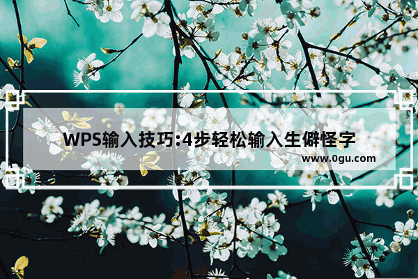 WPS输入技巧:4步轻松输入生僻怪字