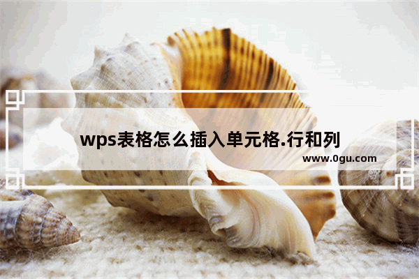 wps表格怎么插入单元格.行和列