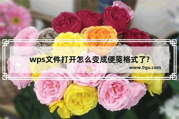 wps文件打开怎么变成便笺格式了?