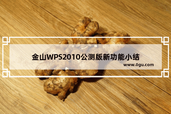 金山WPS2010公测版新功能小结