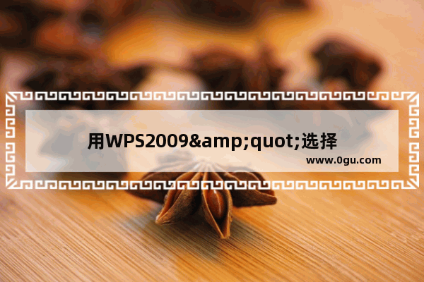 用WPS2009&quot;选择性粘贴&quot;功能过滤多余内容