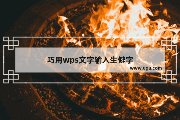 巧用wps文字输入生僻字