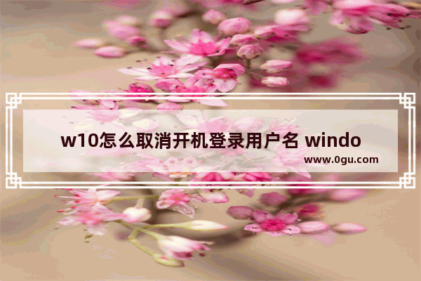 w10怎么取消开机登录用户名 window10开机用户怎么取消