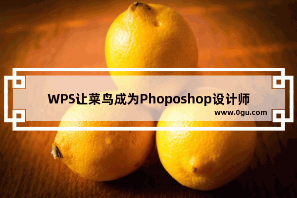 WPS让菜鸟成为Phoposhop设计师