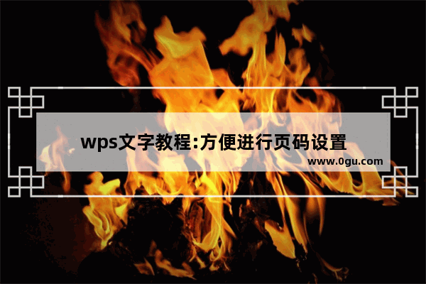 wps文字教程:方便进行页码设置