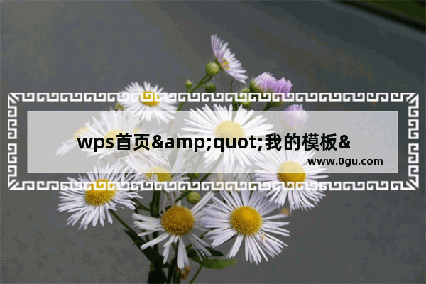 wps首页&quot;我的模板&quot;全接触