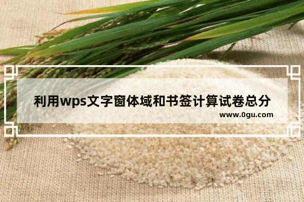 利用wps文字窗体域和书签计算试卷总分