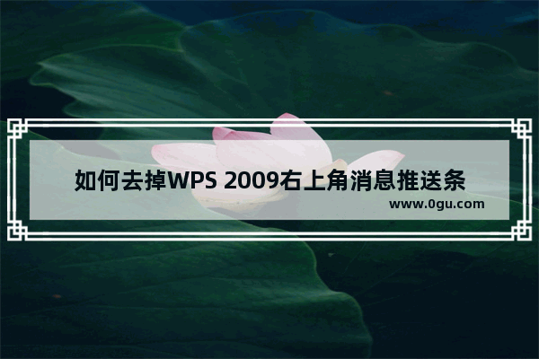 如何去掉WPS 2009右上角消息推送条