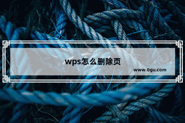 wps怎么删除页