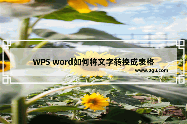 WPS word如何将文字转换成表格