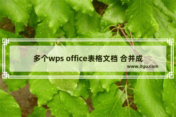 多个wps office表格文档 合并成一个表格文档？