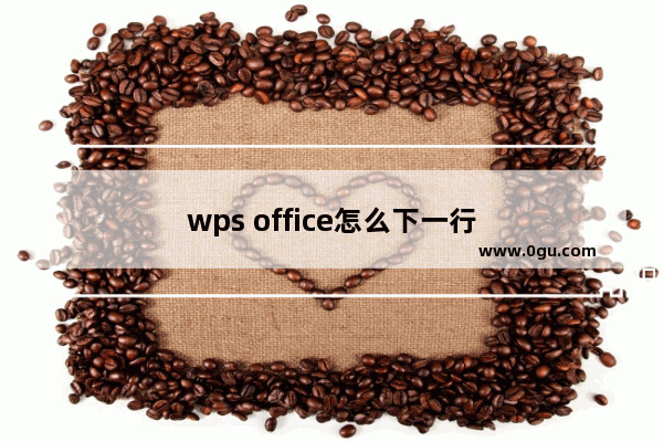 wps office怎么下一行