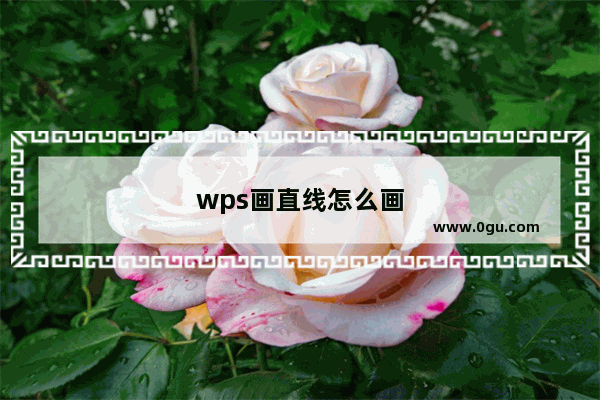 wps画直线怎么画