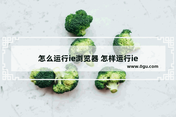 怎么运行ie浏览器 怎样运行ie