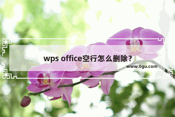 wps office空行怎么删除？