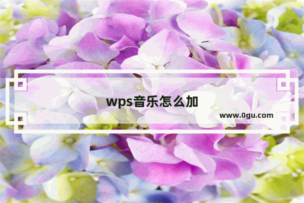 wps音乐怎么加