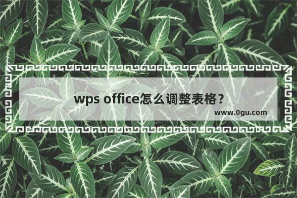 wps office怎么调整表格？