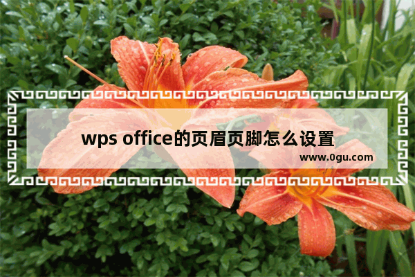 wps office的页眉页脚怎么设置