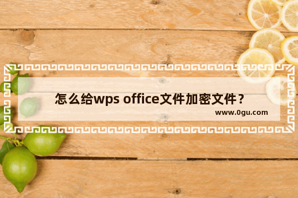 怎么给wps office文件加密文件？