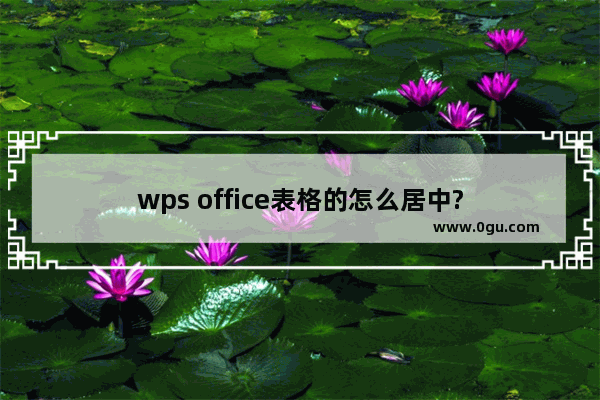 wps office表格的怎么居中?