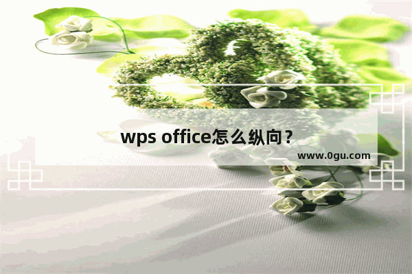 wps office怎么纵向？