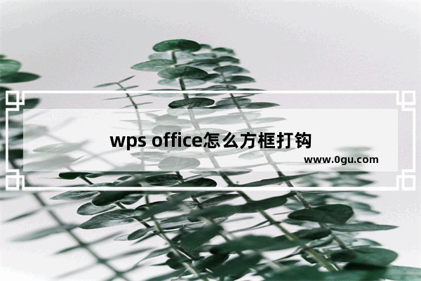 wps office怎么方框打钩