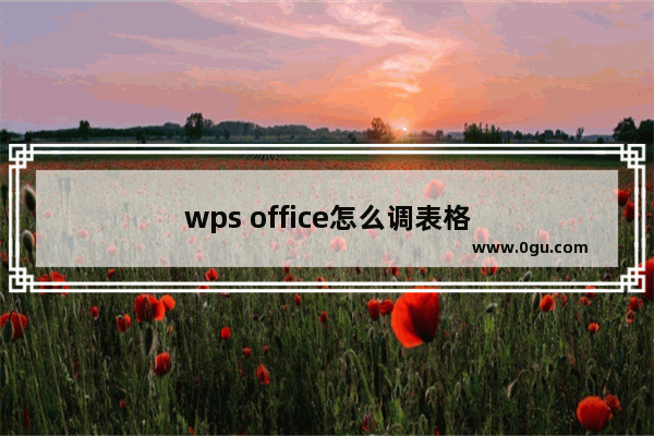 wps office怎么调表格