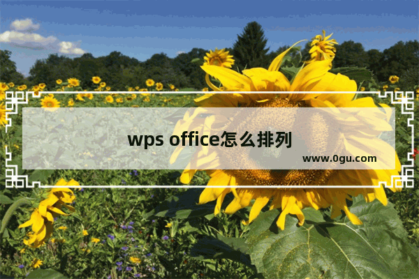 wps office怎么排列