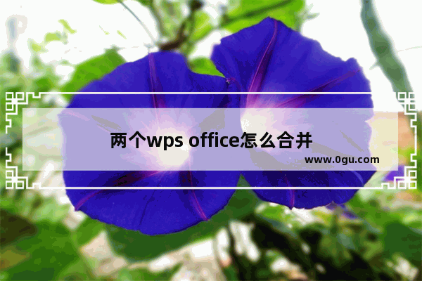 两个wps office怎么合并