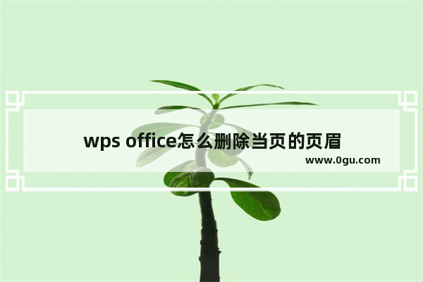 wps office怎么删除当页的页眉