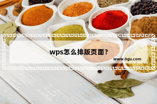 wps怎么排版页面？