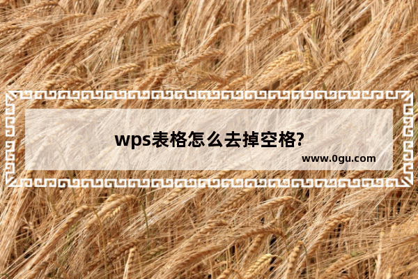 wps表格怎么去掉空格?