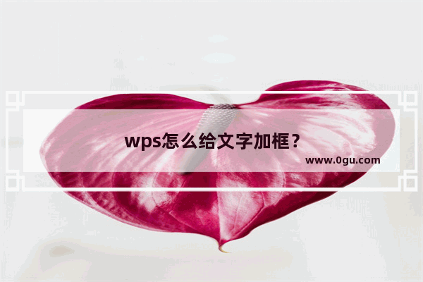 wps怎么给文字加框？