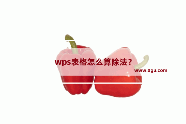 wps表格怎么算除法？