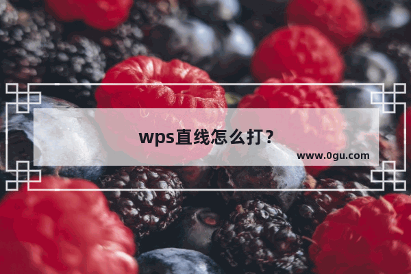 wps直线怎么打？