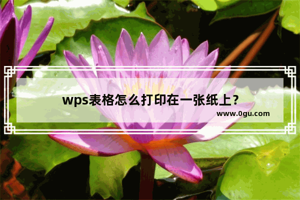 wps表格怎么打印在一张纸上？